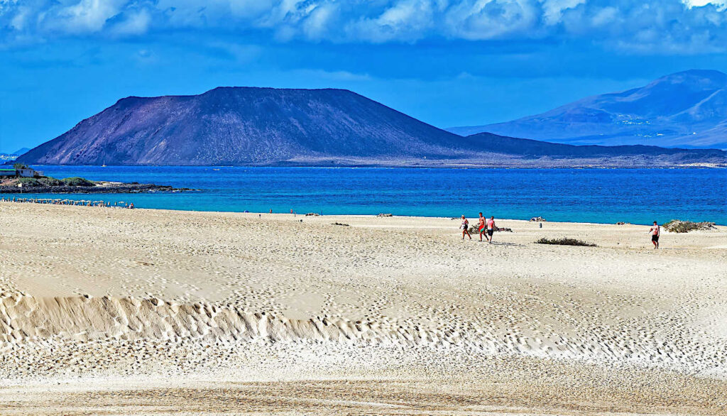 Playa Corralejo på Fuerteventura, Spanien.