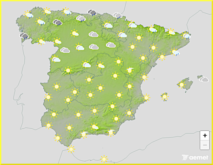 Väderprognos för Spanien den 1 september 2025.