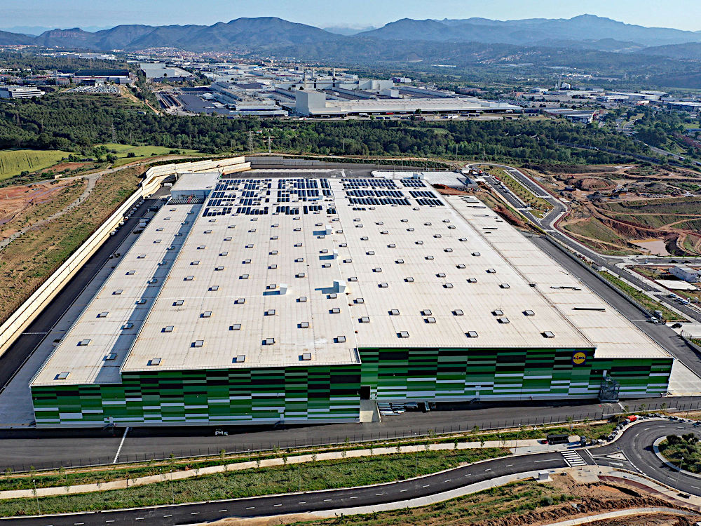 Lidl logistikcenter i Martorell, Katalonien, Spanien.