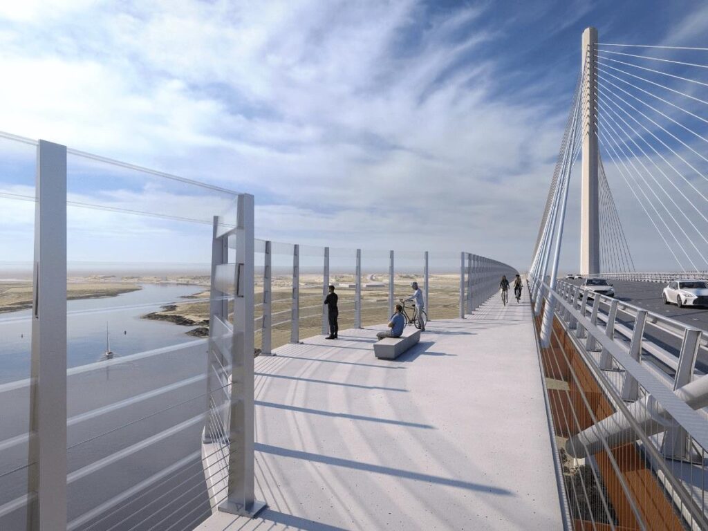 Utsikt från den planerade motorvägsbron se-40 i Sevilla, Spanien.