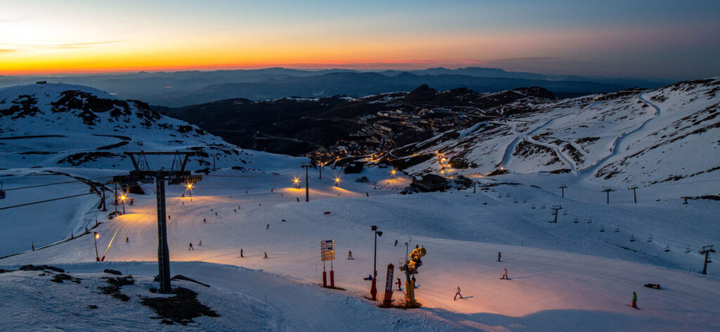 Kvällsåkning på Sierra Nevada.