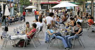 Uteservering i Madrid, Spanien
