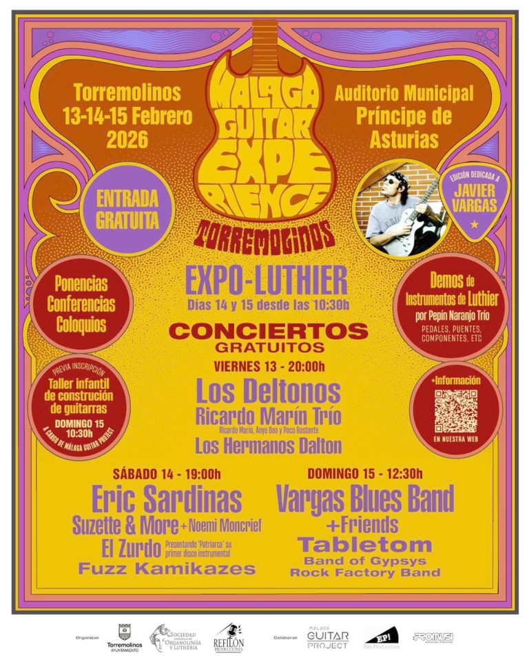 Málaga Guitar Experience 2026 i Príncipe de Asturias kommunala aula, Torremolinos.