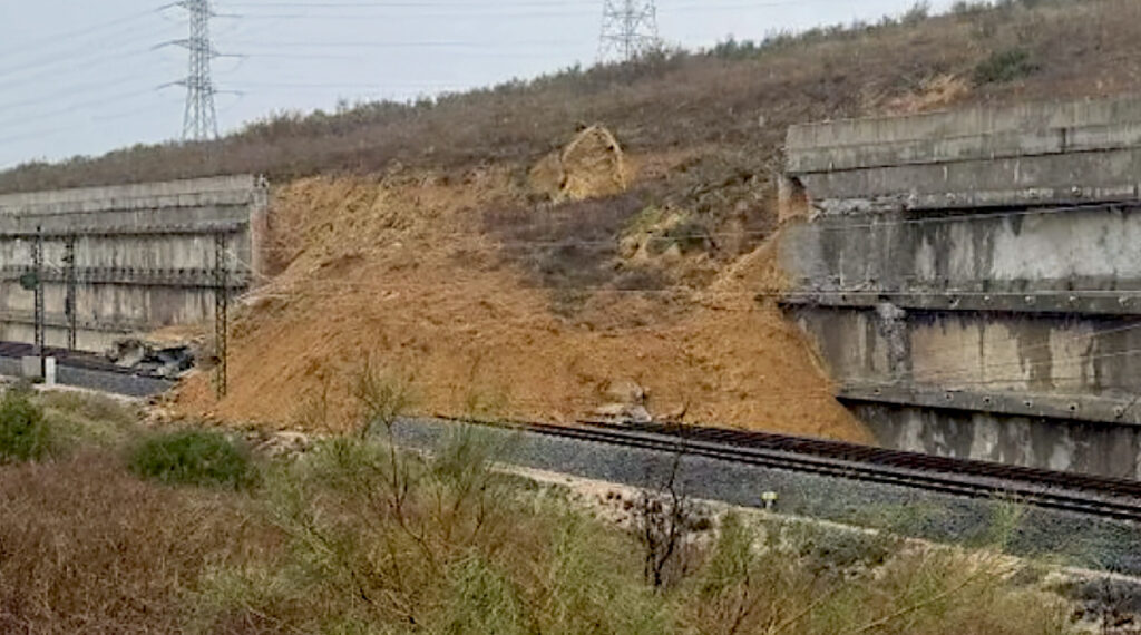 Jordskred i Álora den 5 februari 2026.