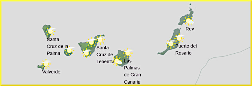 Väderprognos för Kanarieöarna den 23 februari 2026.