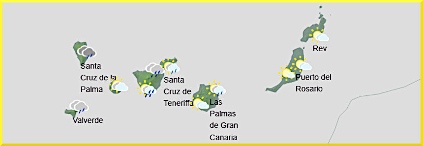 Väderprognos för Kanarieöarna den 25 februari 2026.