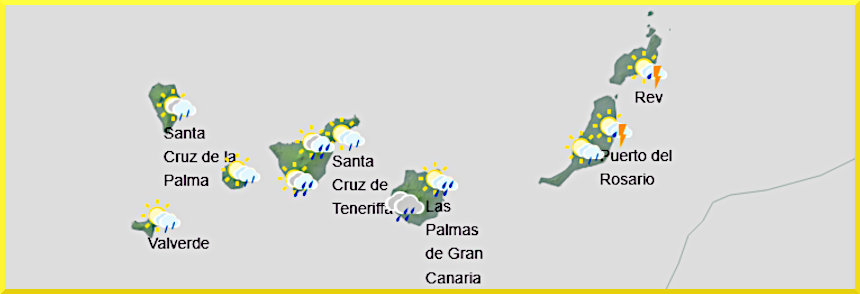 Väderprognos för Kanarieöarna den 26 februari 2026.