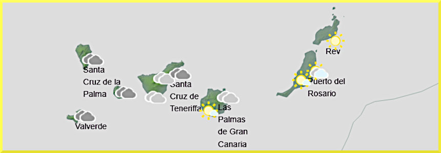 Väderprognos för Kanarieöarna den 16 mars 2026.