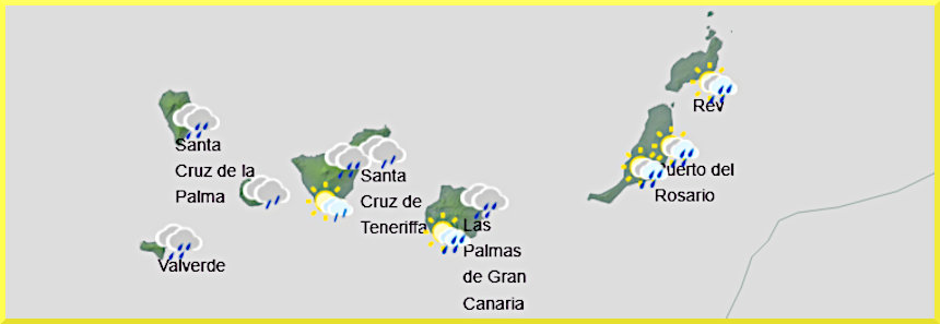 Väderprognos för Kanarieöarna den 18 mars 2026.