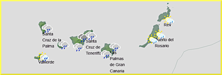 Väderprognos för Kanarieöarna den 19 mars 2026.