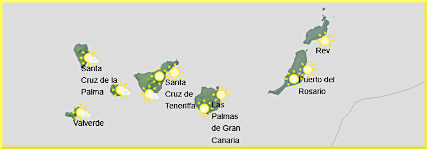Väderprognos för Kanarieöarna den 2 april 2026.