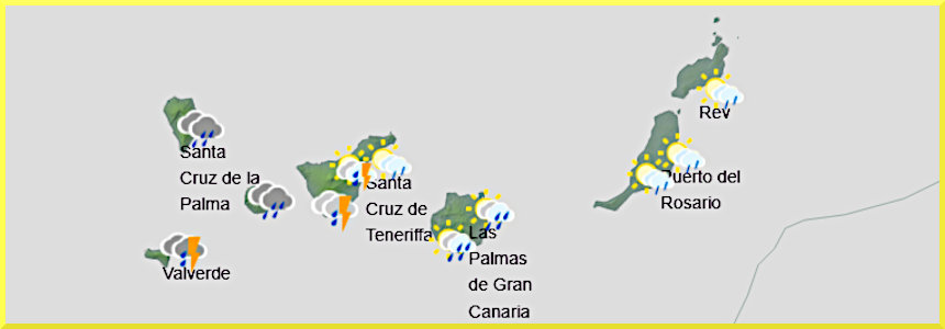 Väderprognos för Kanarieöarna den 20 mars 2026.
