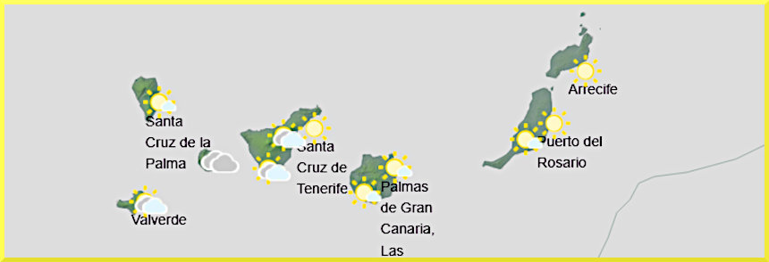 Väderprognos för Kanarieöarna den 27 mars 2026.