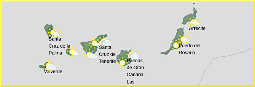 Väderprognos för Kanarieöarna den 29 mars 2026.