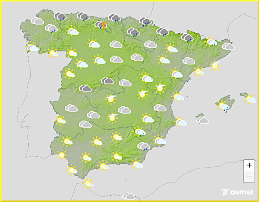 Väderprognos för Spanien den 11 mars 2026.
