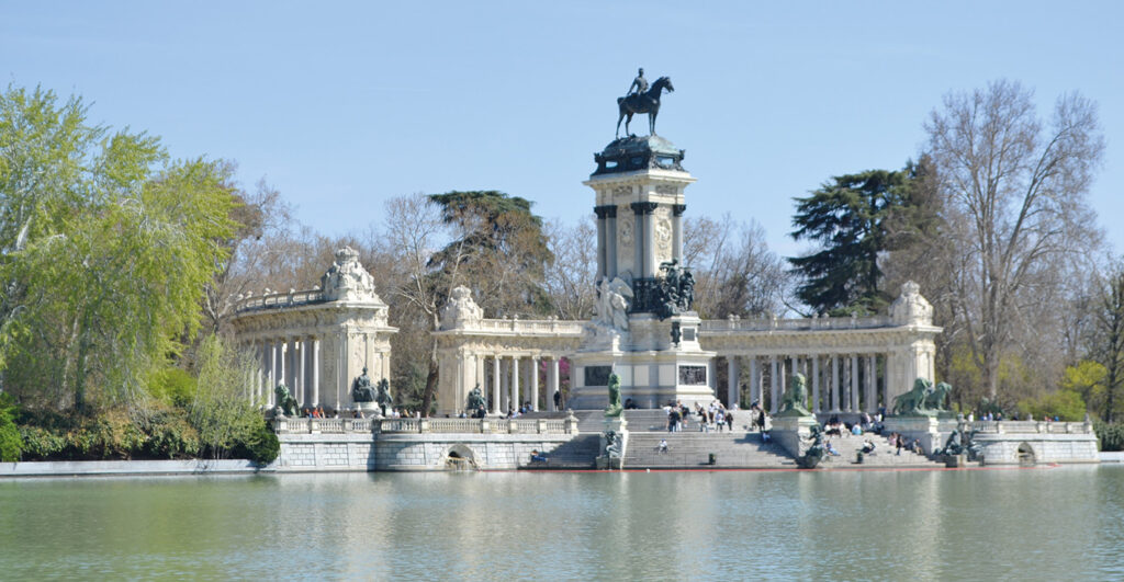 Retiroparken i centrala Madrid.