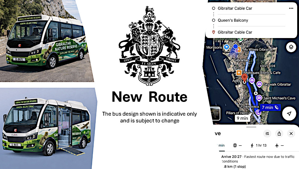 Elektrisk skyttelbuss på Gibraltar.