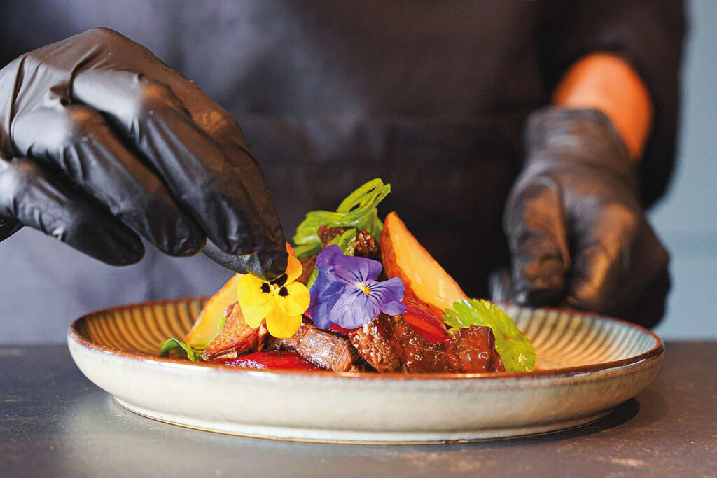 Violer som dekoration.