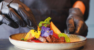 En vacker presentation av en portion mat.