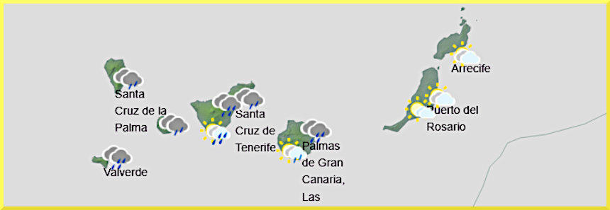 Väderprognos för Kanarieöarna den 22 april 2026.