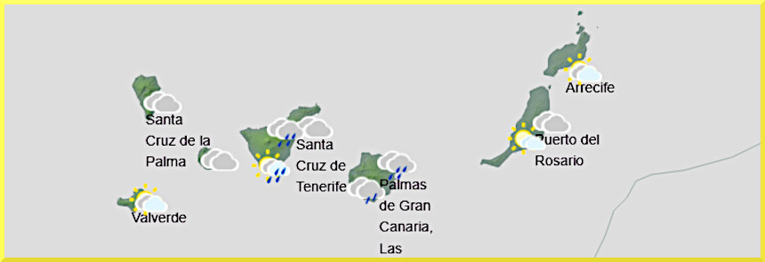 Väderprognos för Kanarieöarna den 23 april 2026.
