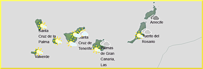 Väderprognos för Kanarieöarna den 24 april 2026.