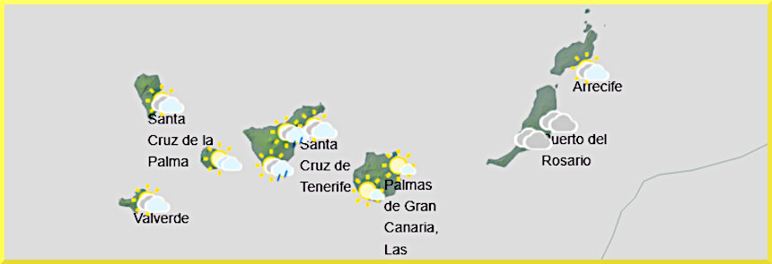 Väderprognos för Kanarieöarna den 25 april 2026.