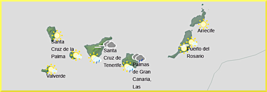 Väderprognos för Kanarieöarna den 6 april 2026.