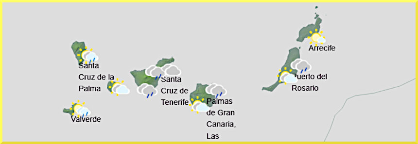 Väderprognos för Kanarieöarna den 8 april 2026.