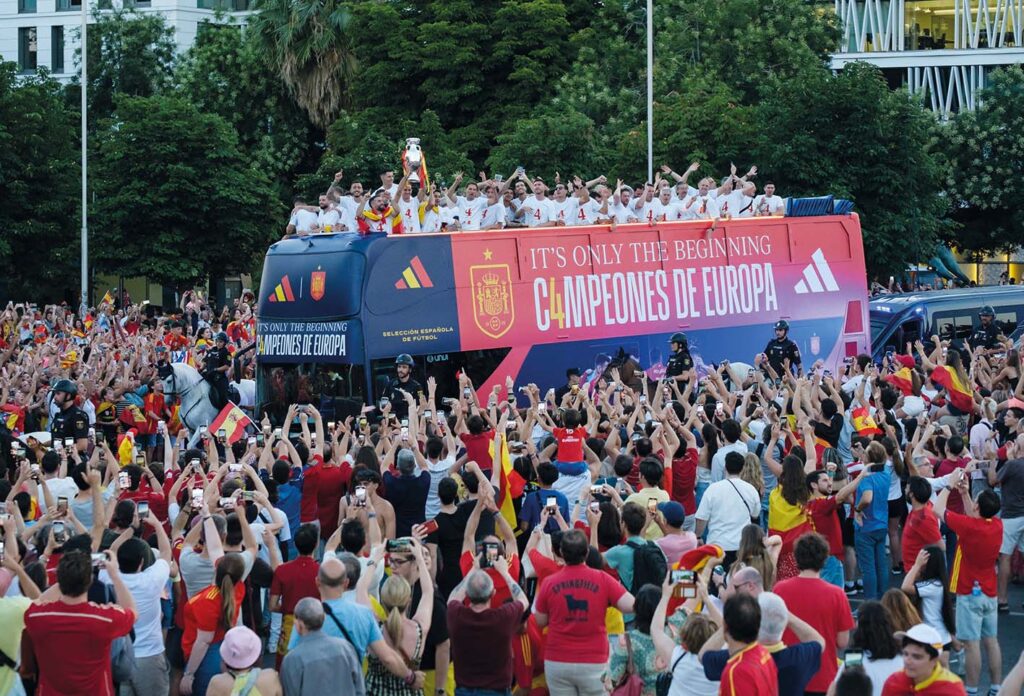 Firande av Spaniens vinst i EM i fotboll 2024 i Madrid.