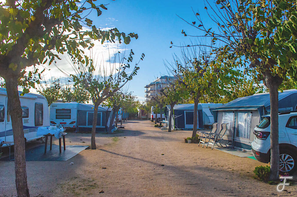 En campingplats i Spanien.