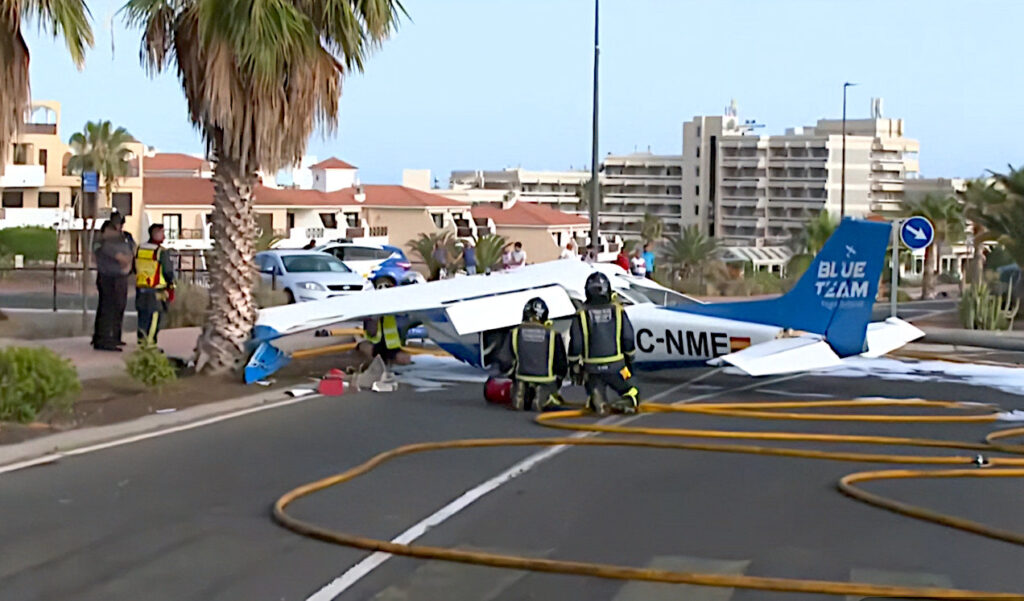 Flygplanskrasch på södra Teneriffa, 4 juni 2026.