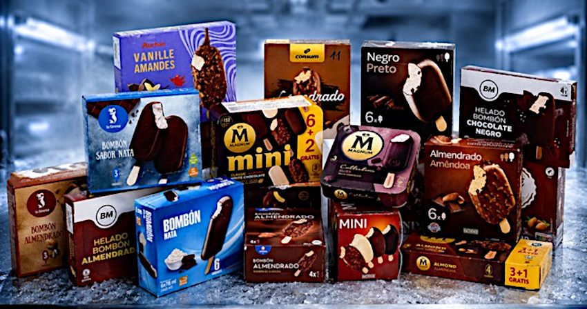Chokladöverdragna glassar.